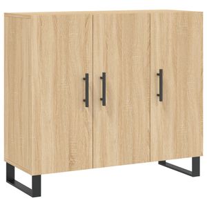 vidaXL Dressoir 90x34x80 cm bewerkt hout sonoma eikenkleurig