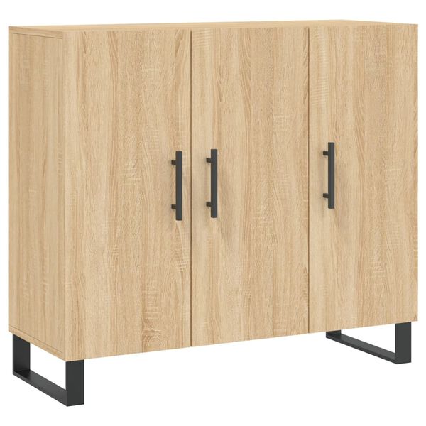vidaXL Dressoir 90x34x80 cm bewerkt hout sonoma eikenkleurig