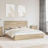 vidaXL Opslag bed met lade Sonoma Eiken 180 x 200 cm Bewerkt hout