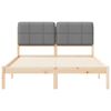vidaXL Bedframe met Gevoerd Hoofdgedeelte Lichtgrijs 135 x 190 cm