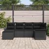 vidaXL Tuin Sofa Set met kussen 6 pcs Zwart poly rattan