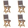 vidaXL Bistrostoelen voor buiten 4 pcs Donkergrijs Massief Acaciahout