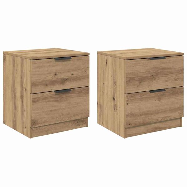 vidaXL Nachtkastje 2 pcs Artisan Eiken 45 x 39 x 50cm Bewerkt hout