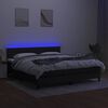 vidaXL Boxspring met matras en LED stof zwart 160x200 cm