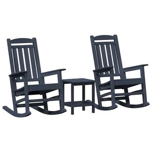 vidaXL Schommelstoel 3 st Marineblauw Polyetheen