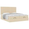 vidaXL Ottoman bed met matrassen 160x200cm stof cr&egrave;mekleurig