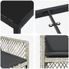 vidaXL Tuin eettafelset 5 pcs Lichtgrijs poly rattan