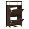 vidaXL Schoenenkast 60x34x112 cm bewerkt hout bruin eikenkleur