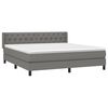 vidaXL Boxspring met matras stof donkergrijs 160x200 cm
