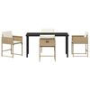 vidaXL Tuin eettafelset met kussen 5 pcs Beige poly rattan