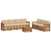vidaXL Sofa-Sets 8 pcs Natuurlijk en Beige Massief Acaciahout
