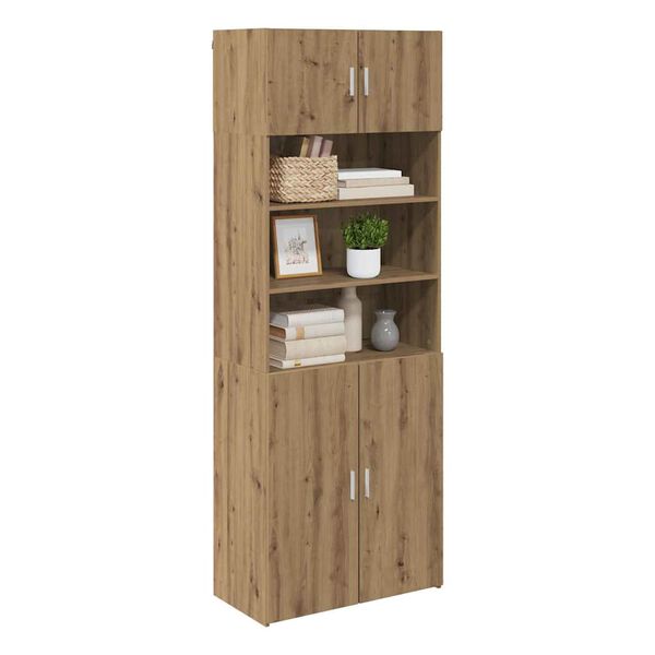 vidaXL Opbergkast Artisan Eiken 80 x 42,5 x 225 cm Bewerkt hout