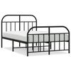 vidaXL Bedframe met hoofd- en voeteneinde metaal zwart 120x190 cm
