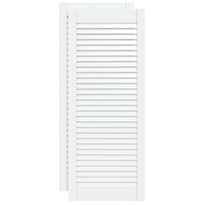 vidaXL Kastdeuren met lamellen 2 st 99,3x39,4 cm grenenhout wit