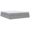 vidaXL Opbergbed met matras Lichtgrijs 200 x 200 cm Polyester