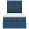 vidaXL Bed poef met matras en LED's 100x200 cm stof blauw