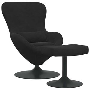 vidaXL Egg Chair met Voetsteun Zwart Fluweel