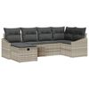 vidaXL Bankstel 6 st Licht Grijs en Grijs poly rattan
