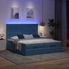 vidaXL Bed poef met matrassen en leds 200x200 cm fluweel donkerblauw