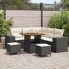 vidaXL Tuin Sofa Set met kussen met opslag 8 pcs Zwart en Cr&egrave;me