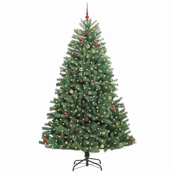 vidaXL Kunstmatige Inklapbare Kerstboom Groen 270 cm PVC en Metaal