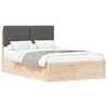 vidaXL Bedframe met Gevoerd Hoofdgedeelte Donkergrijs 120 x 200 cm