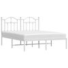 vidaXL Bedframe met hoofdbord metaal wit 140x190 cm