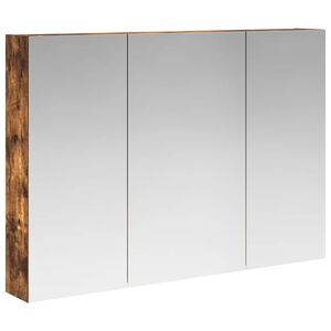 vidaXL Badkamer spiegelkast met plank Gerookt eiken 100 x 14,5 x 70 cm