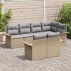 vidaXL Tuin Sofa Set met kussen 7 pcs Beige poly rattan