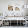 vidaXL Bedframe met hoofd- en voeteneinde metaal wit 183x213 cm