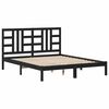 vidaXL Bedframe massief hout zwart 160x200 cm