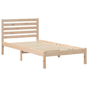 vidaXL Bedframe met hoofdeinde Bruin 75 x 190 cm Massief grenenhout