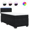 vidaXL Boxspring met matras fluweel zwart 80x200 cm