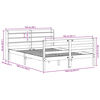 vidaXL Bedframe met hoofdbord massief grenenhout 140x190 cm
