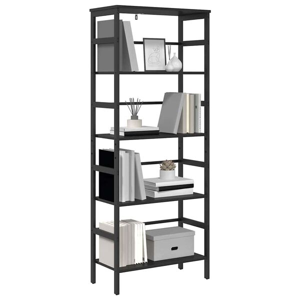 vidaXL Boekenkast Zwart Eiken 60 x 29,5 x 149 cm Bewerkt hout
