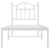 vidaXL Bedframe met hoofdbord zonder matras metaal wit 75x190 cm