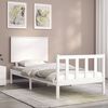 vidaXL Bedframe met hoofdbord massief hout wit
