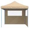 vidaXL Partytent inklapbaar pop-up met 2 zijwanden beige