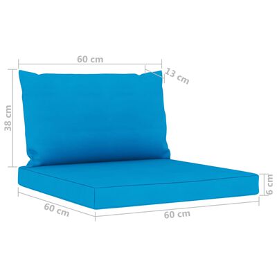 vidaXL 9-delige Loungeset met lichtblauwe kussens