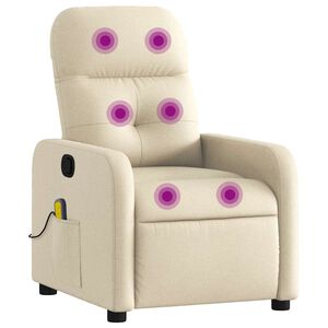 vidaXL Massagestoel verstelbaar stof cr&egrave;mekleurig
