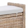 vidaXL Opslagbank met kussen Naturel 110 x 40 x 50 cm Rattan