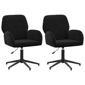 vidaXL Draaiende Bureaustoelen 2 st 54 x 55 x 90 cm Zwart fluweel