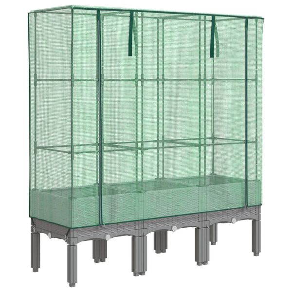 vidaXL Plantenbak verhoogd met kashoes 120x40x140 cm rattanlook