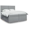 vidaXL Boxspring met matras stof lichtgrijs 200x200 cm