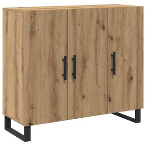 vidaXL Dressoir Artisan Eiken 90 x 34 x 80 cm Bewerkt hout