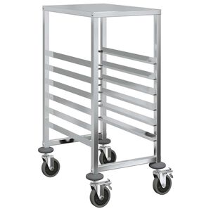 vidaXL Dienbladenwagen met 6 GN-bakken 39x55x87 cm roestvrij staal