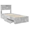 vidaXL Bedframe Beton Grijs en Zilver 75 x 190 cm Bewerkt hout