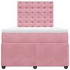 vidaXL Boxspring met matras fluweel roze 120x190 cm