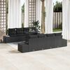 vidaXL Tuin Sofa Set met kussen 9 pcs Zwart poly rattan