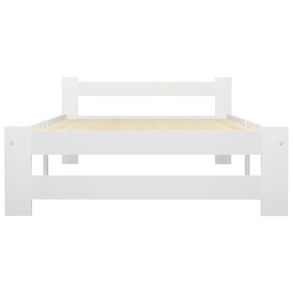 vidaXL Bedframe massief grenenhout wit 100x200 cm